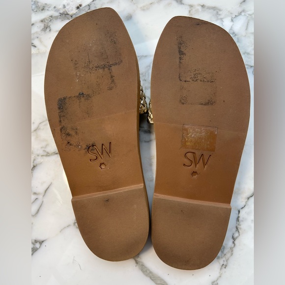 Stuart Weirzman wova metallic woven flat slide sandals size 7.5 - Picture 2 of 3